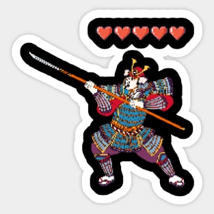 Pixelart samurai game Sticker